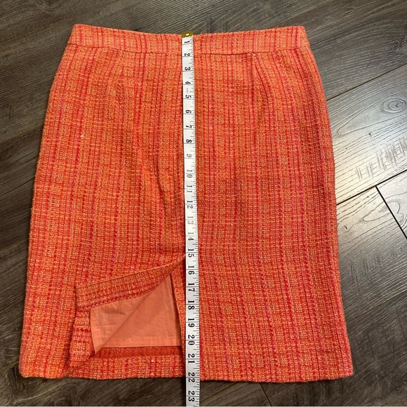 J.Crew No.2 Pencil skirt woven tweed orange pink - Picture 8 of 12